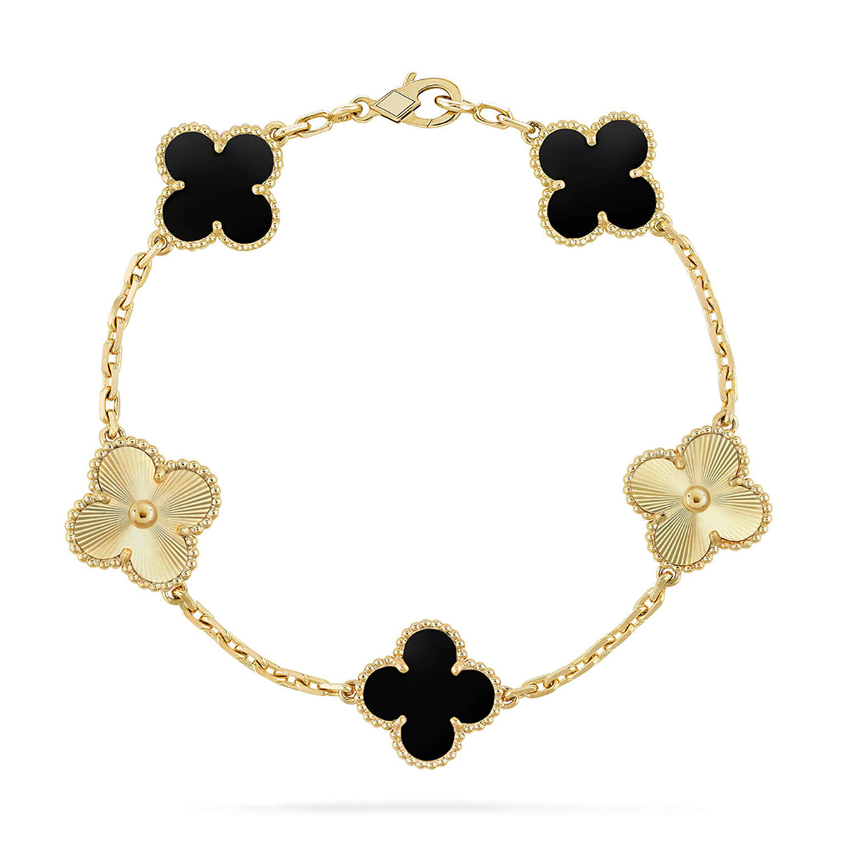 [Elowen Jewels] CLOVER 5 MOTIF ONYXS BRACELET COLLECTION