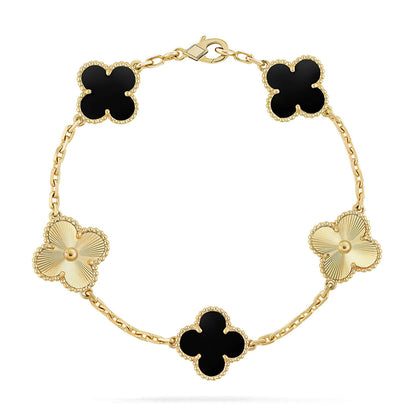 [Elowen Jewels] CLOVER 5 MOTIF ONYXS BRACELET COLLECTION