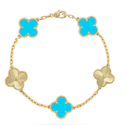[Elowen Jewels] CLOVER 5 MOTIF TURQUOISE BRACELET COLLECTION