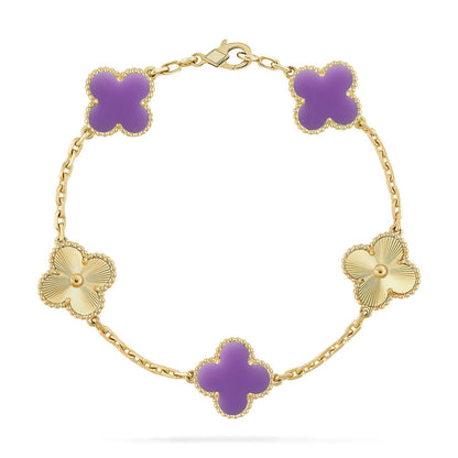 [Elowen Jewels]CLOVER 5 MOTIF LIGHT PURPLE BRACELET COLLECTION