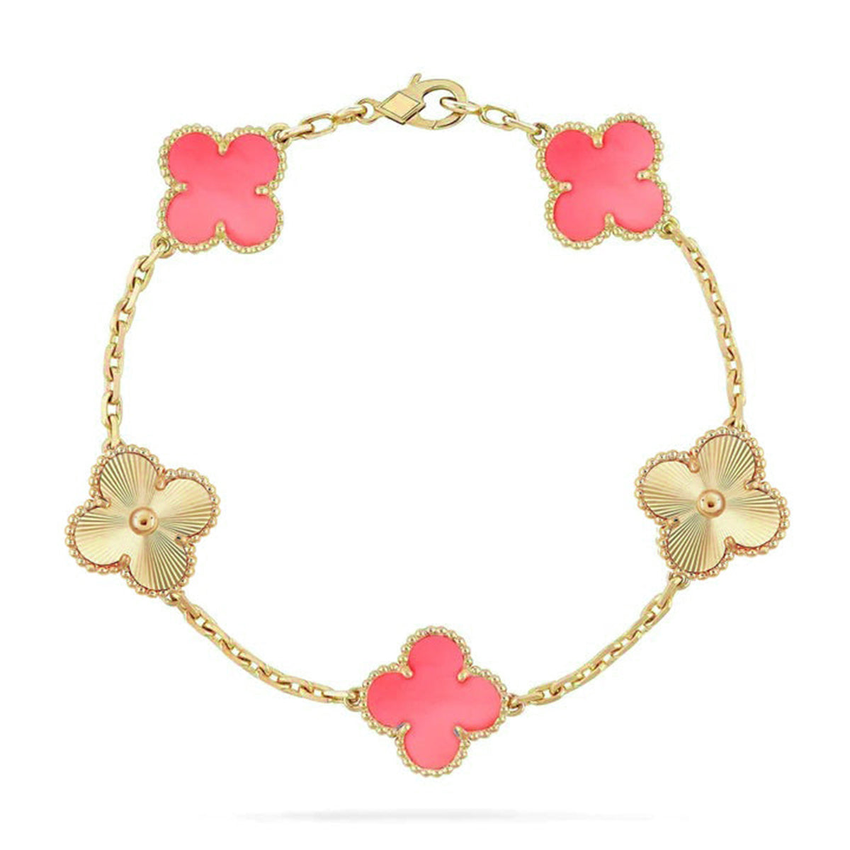 [Elowen Jewels] CLOVER 5 MOTIFS  PINK MOP BRACELET COLLECTION