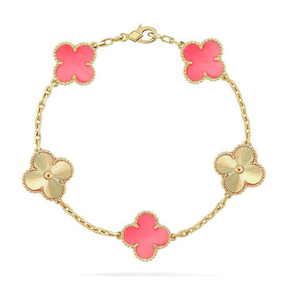 [Elowen Jewels] CLOVER 5 MOTIFS  PINK MOP BRACELET COLLECTION