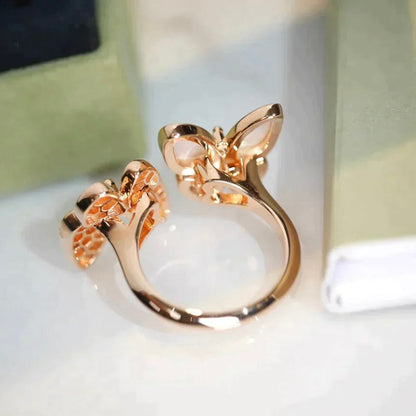 [Elowen Jewels]TWIN BUTTERFLY DIAMOND MOP RING