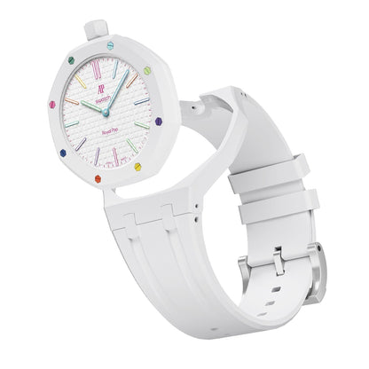 Oak Pop Exclusive  White Silicone Strap