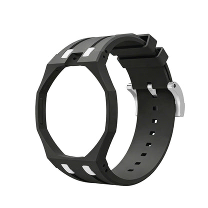 Oak Pop Exclusive Black And White Silicone Strap