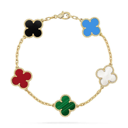 [Elowen Jewels]CLOVER 5 MOTIFS MULTICOLOR BRACELET