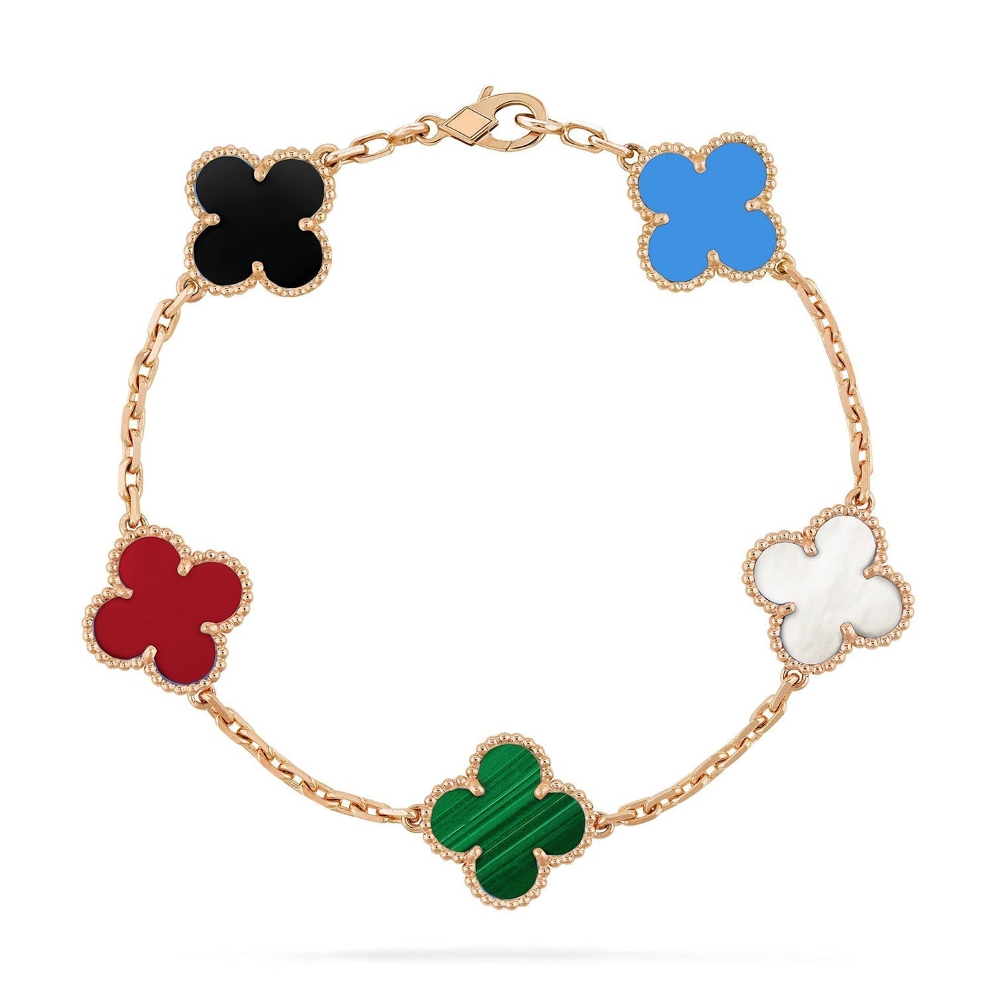 [Elowen Jewels]CLOVER 5 MOTIFS MULTICOLOR BRACELET