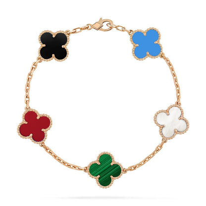 [Elowen Jewels]CLOVER 5 MOTIFS MULTICOLOR BRACELET
