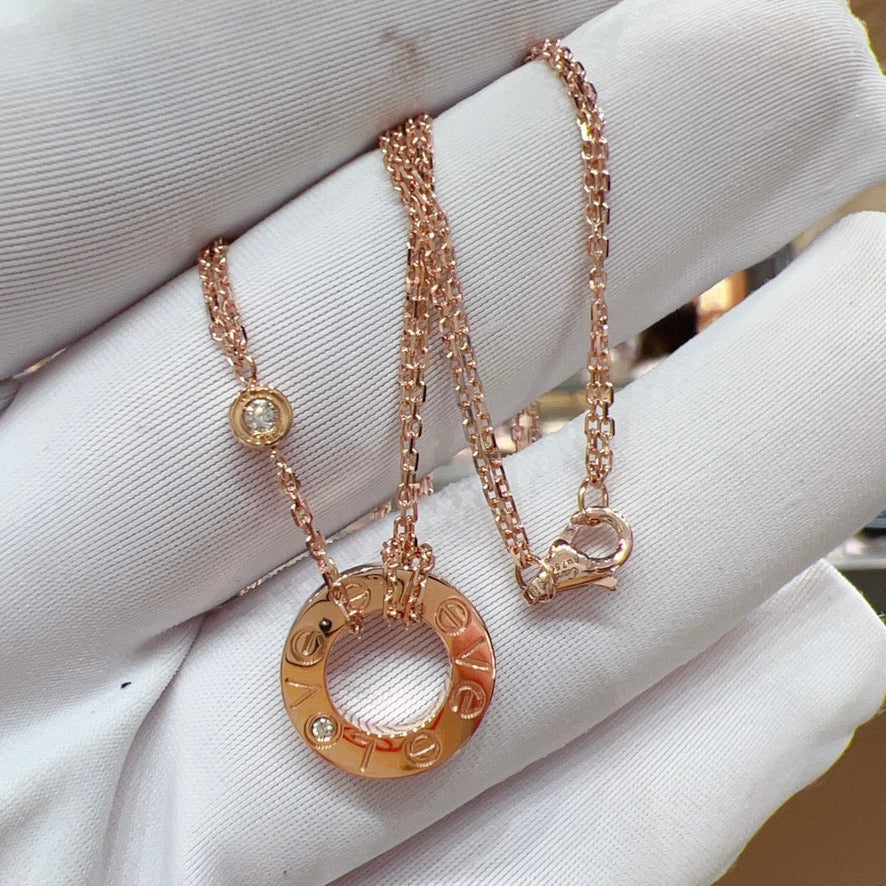 [Elowen Jewels]LOVE NECKLACE 16MM 2 DIAMONDS