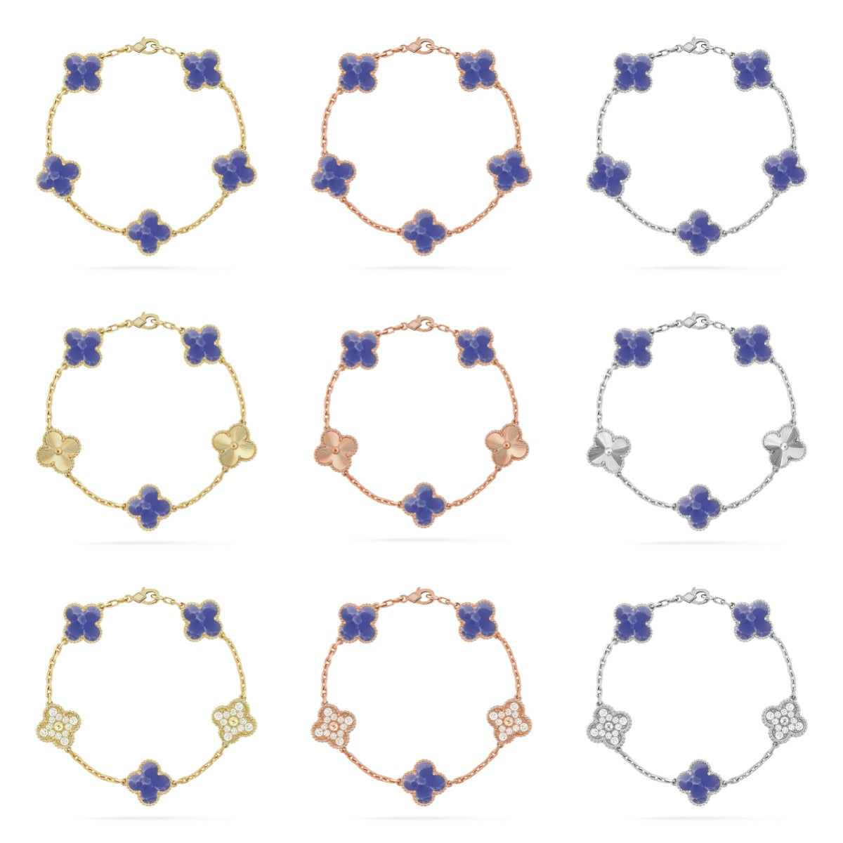 [Elowen Jewels]CLOVER 5 MOTIF BLUE VEINS BRACELET COLLECTION