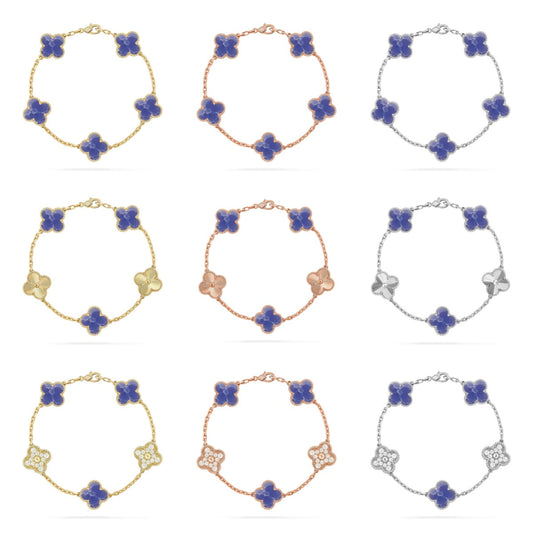 [Elowen Jewels]CLOVER 5 MOTIF BLUE VEINS BRACELET COLLECTION