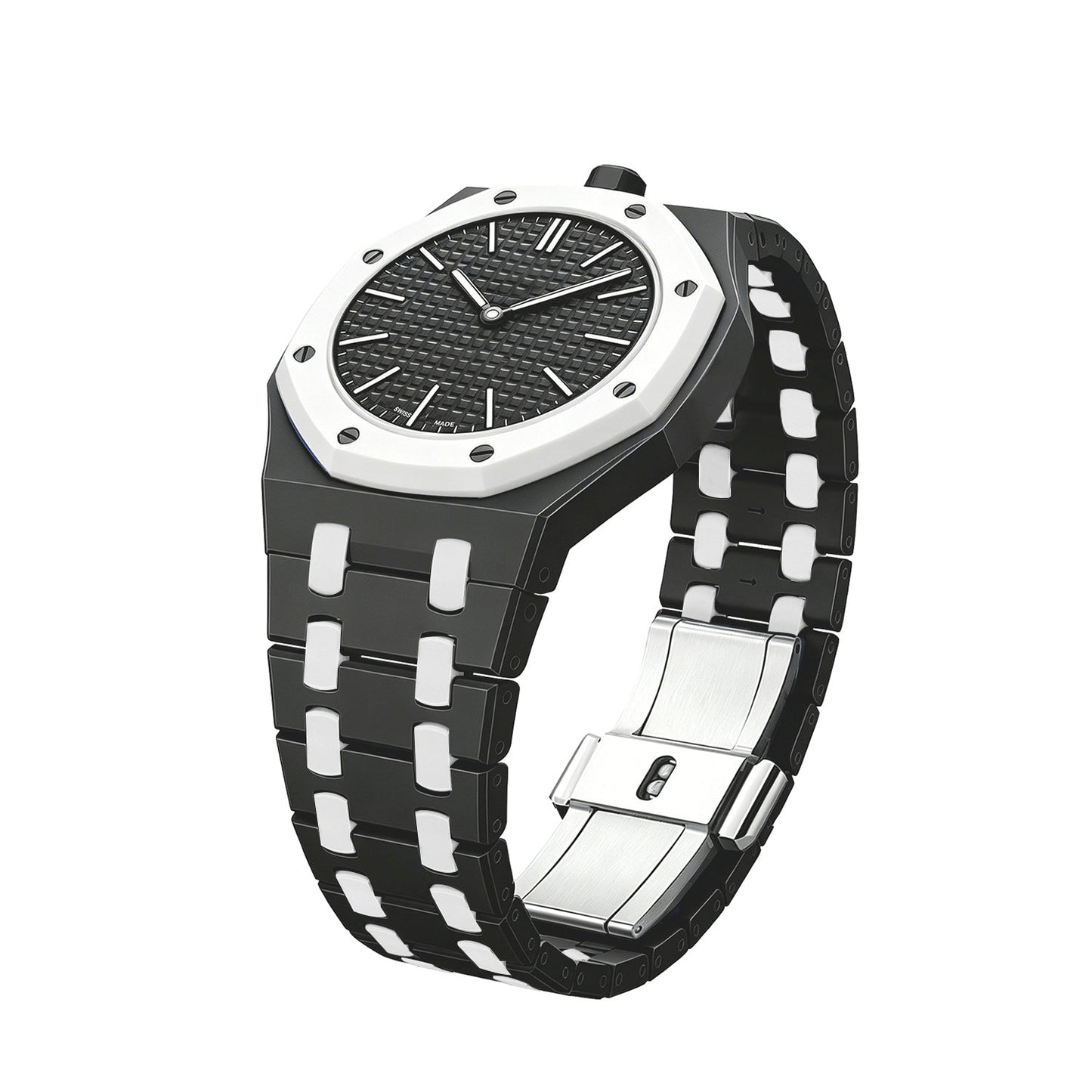 Oak Pop Exclusive Black And White Bioceramic Strap