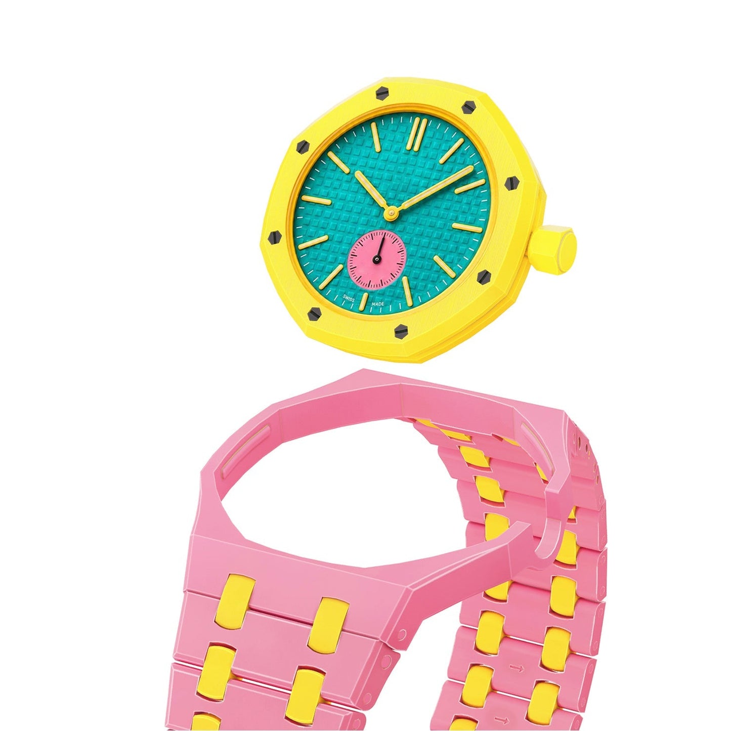 Oak Pop Exclusive Pink And Yellow Bioceramic Strap