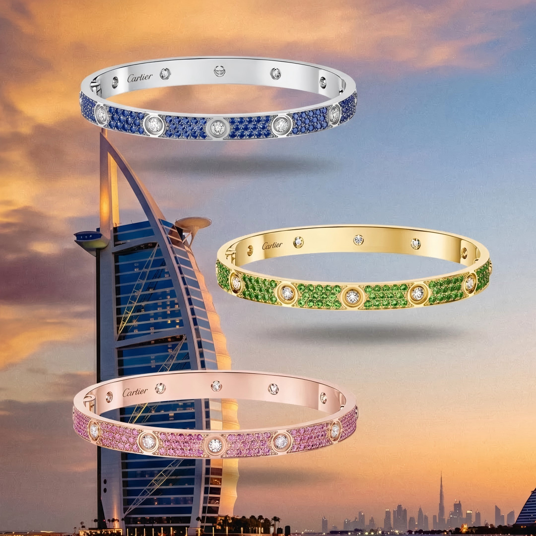 [Elowen-jewel]2026 PAVE GEMSTONE LOVE BRACELET 6.1MM 10 DIAMONDS