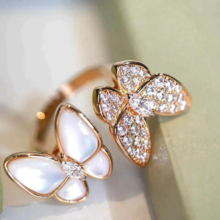 [Elowen Jewels]TWIN BUTTERFLY DIAMOND MOP RING