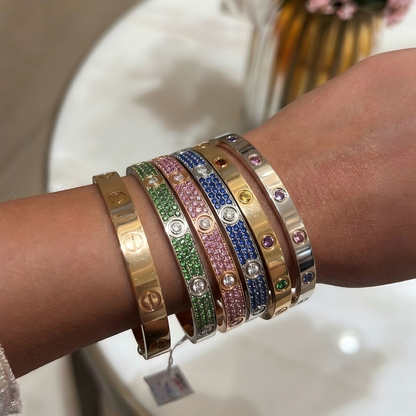 [Elowen-jewel]2026 PAVE GEMSTONE LOVE BRACELET 6.1MM 10 DIAMONDS