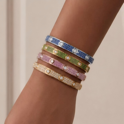 [Elowen-jewel]2026 PAVE GEMSTONE LOVE BRACELET 6.1MM 10 DIAMONDS