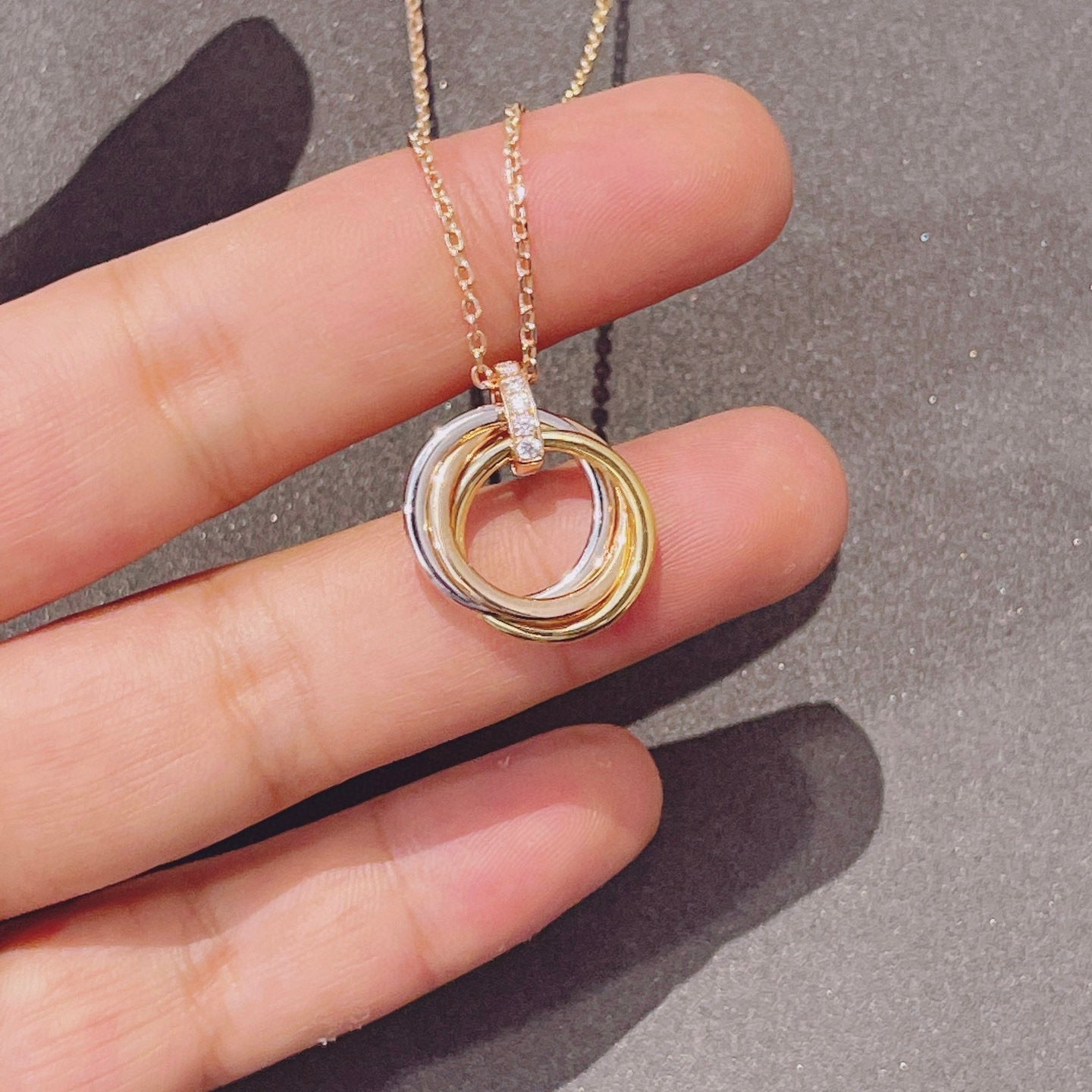 [Elowen Jewels]TRINITY NECKLACE GOLD  DIAMONDS