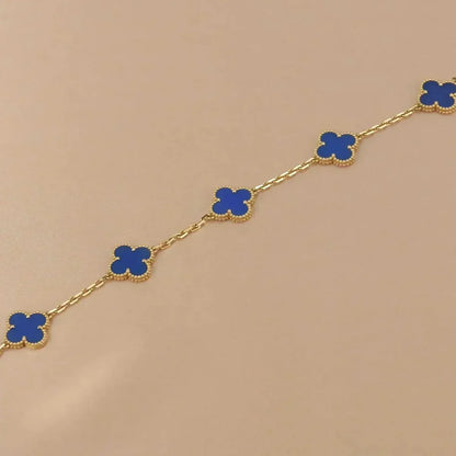 [Elowen Jewels] CLOVER 5 MOTIF BLUE AGATE BRACELET COLLECTION