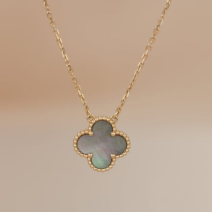 [Elowen Jewels]CLOVER 15MM  GRAY MOTHER OF PEARL NECKLACE