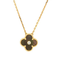 [Elowen Jewel]CLOVER 15MM DIAMOND AND MOTHER-OF-GREY NECKLACE