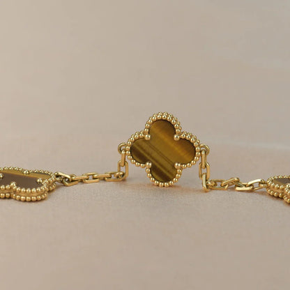 [Elowen Jewels] CLOVER 5 MOTIFS TIGER EYE BRACELET COLLECTION