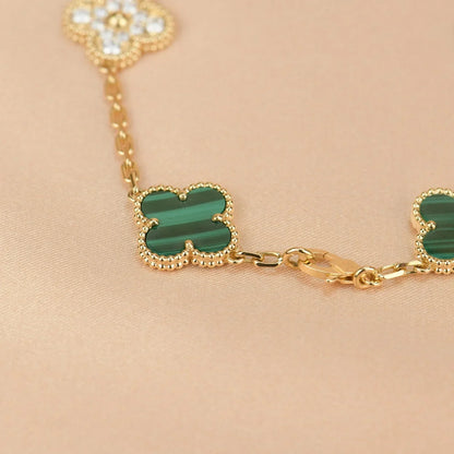 [Elowen Jewels] CLOVER 5 MOTIF MALACHITE BRACELET COLLECTION