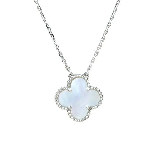[Elowen Jewels]CLOVER  15MM WHITE MOTHER-OF-PEARL SILVER