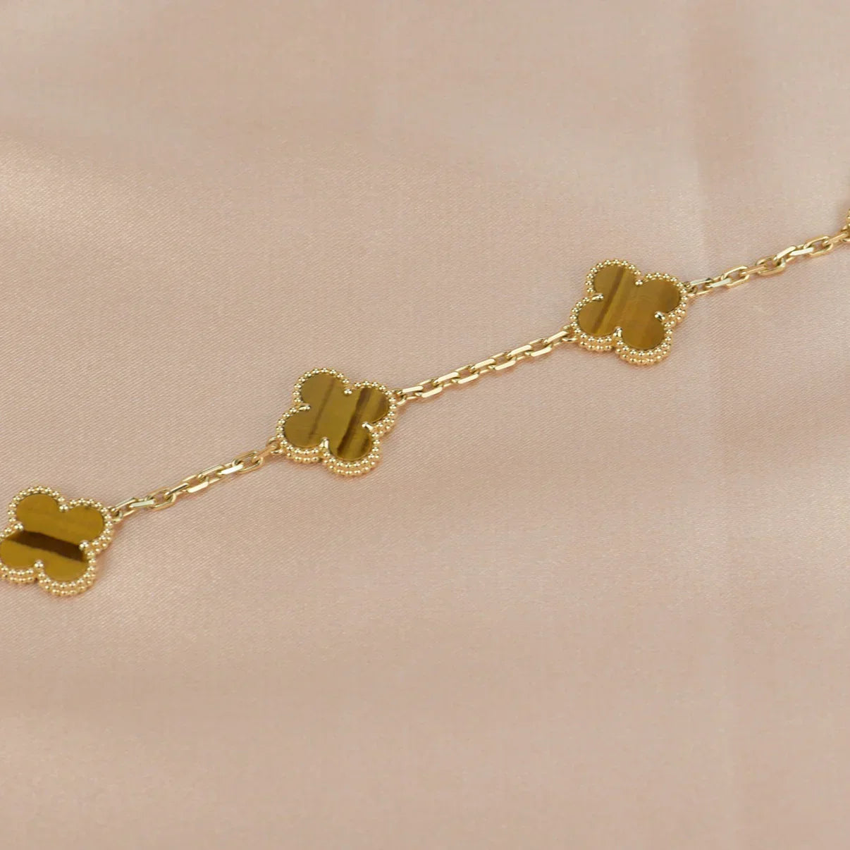 [Elowen Jewels] CLOVER 5 MOTIFS TIGER EYE BRACELET COLLECTION
