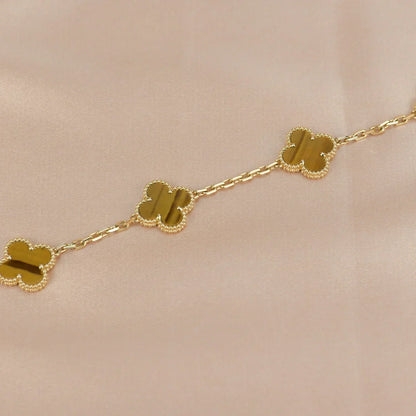 [Elowen Jewels] CLOVER 5 MOTIFS TIGER EYE BRACELET COLLECTION