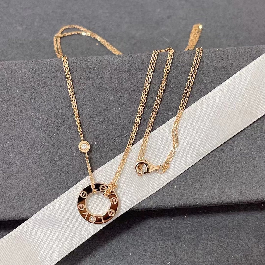 [Elowen Jewels]LOVE NECKLACE 16MM 2 DIAMONDS