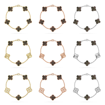 [Elowen Jewels] CLOVER 5 MOTIF GRAY MOP BRACELET COLLECTION
