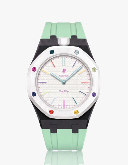 Silicone Strap & Case  Royal Pop Huit Blanc(Customize  Colors)