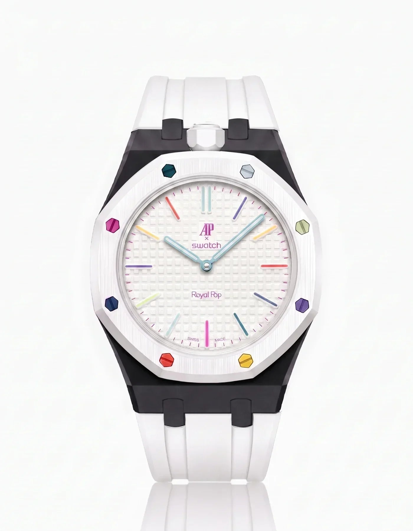 Silicone Strap & Case  Royal Pop Huit Blanc(Customize  Colors)