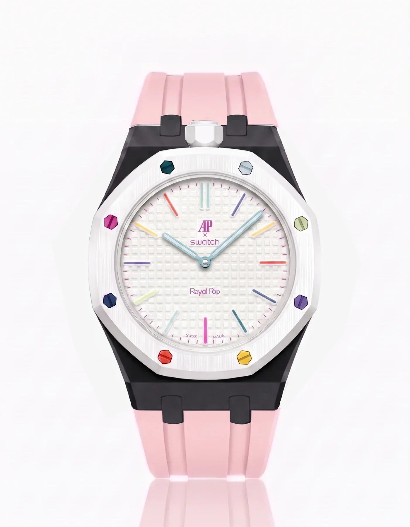 Silicone Strap & Case  Royal Pop Huit Blanc(Customize  Colors)
