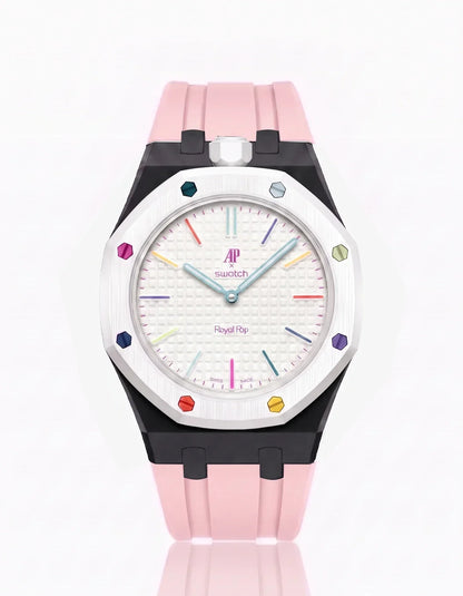 Silicone Strap & Case  Royal Pop Huit Blanc(Customize  Colors)