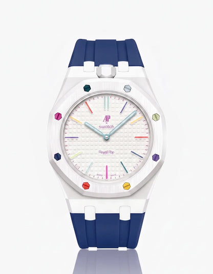 Silicone Strap & Case  Royal Pop Huit Blanc(Customize  Colors)