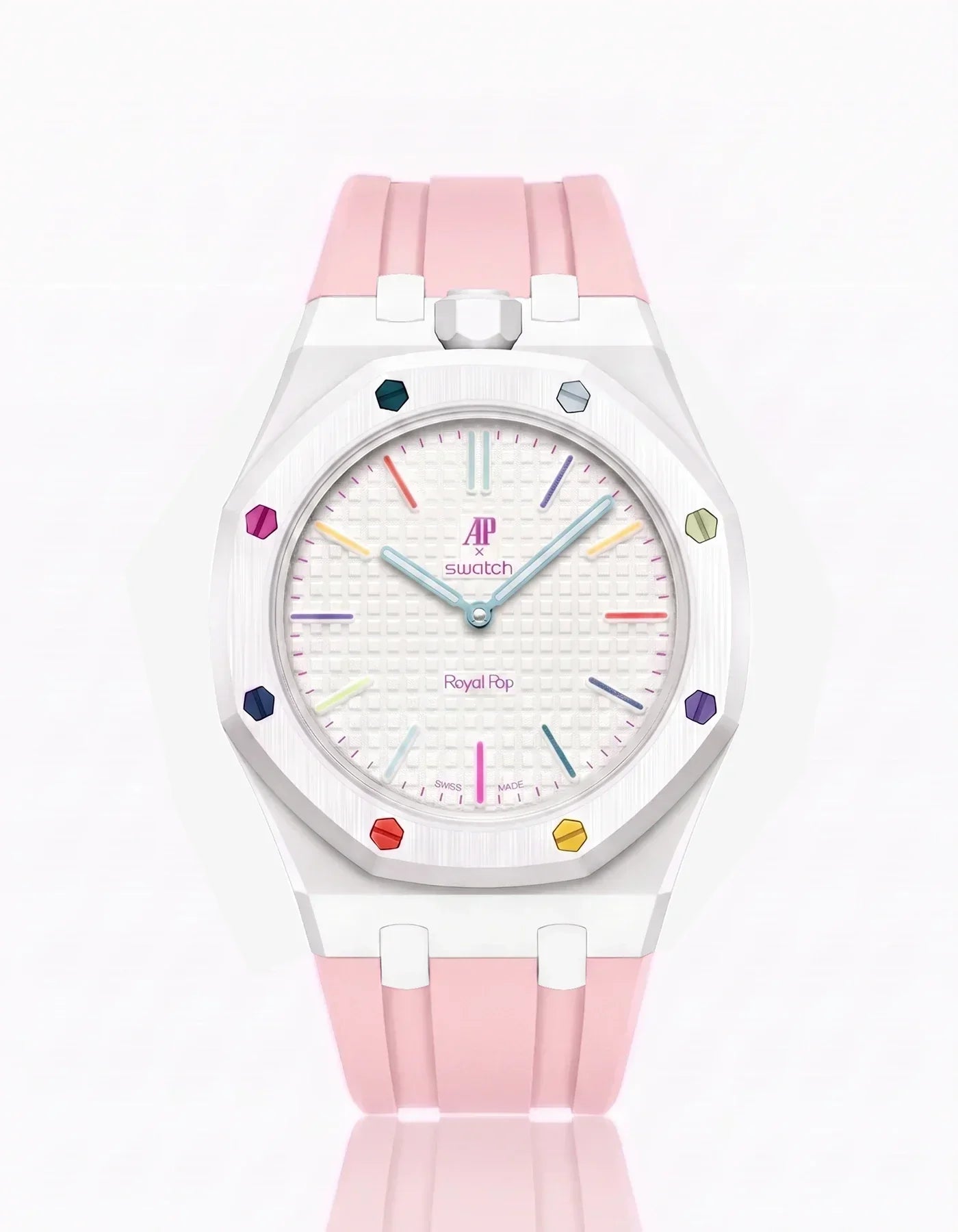 Silicone Strap & Case  Royal Pop Huit Blanc(Customize  Colors)