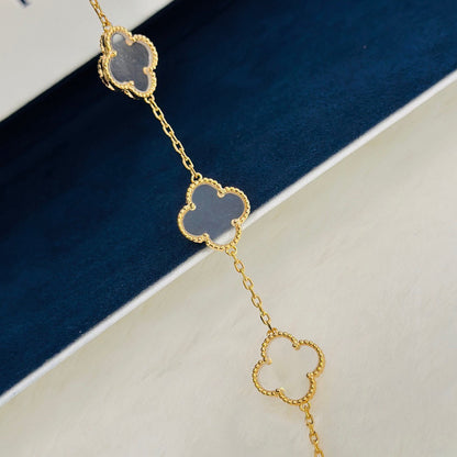 [Elowen Jewels]CLOVER 5 MOTIF ROCK CRYSTAL BRACELET