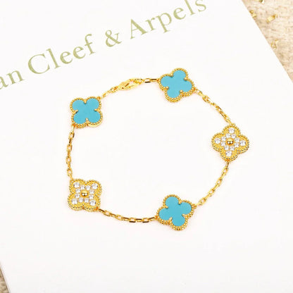 [Elowen Jewels] CLOVER 5 MOTIF TURQUOISE BRACELET COLLECTION
