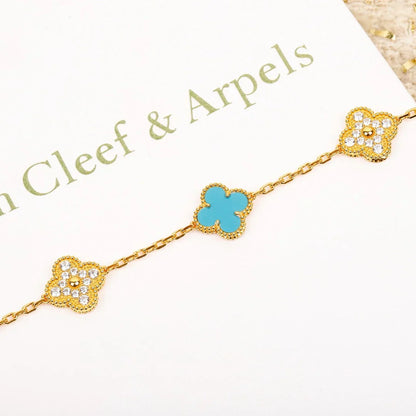 [Elowen Jewels] CLOVER 5 MOTIF TURQUOISE BRACELET COLLECTION