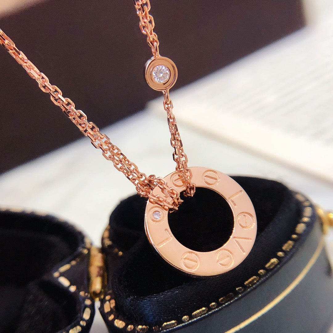 [Elowen Jewels]LOVE NECKLACE 16MM 2 DIAMONDS