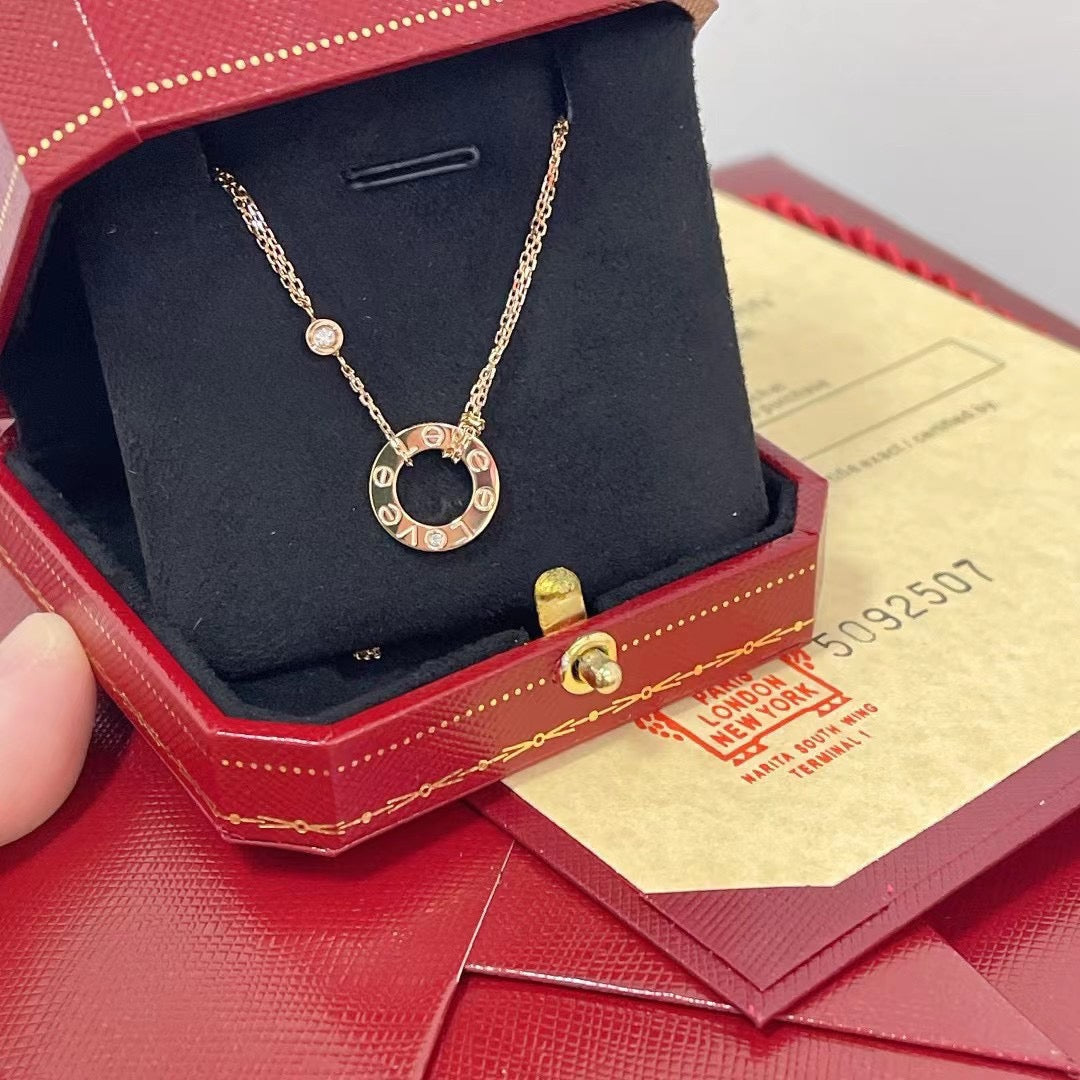 [Elowen Jewels]LOVE NECKLACE 16MM 2 DIAMONDS