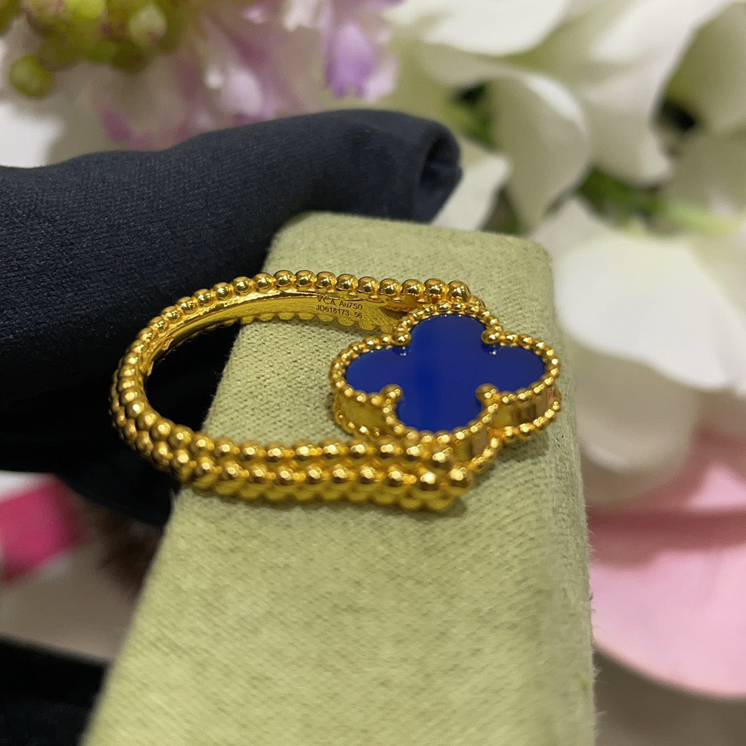 [Elowen Jewels]CLOVER RIVERSIBLE BLUE AGATE RING