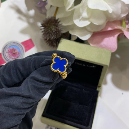 [Elowen Jewels]CLOVER RIVERSIBLE BLUE AGATE RING