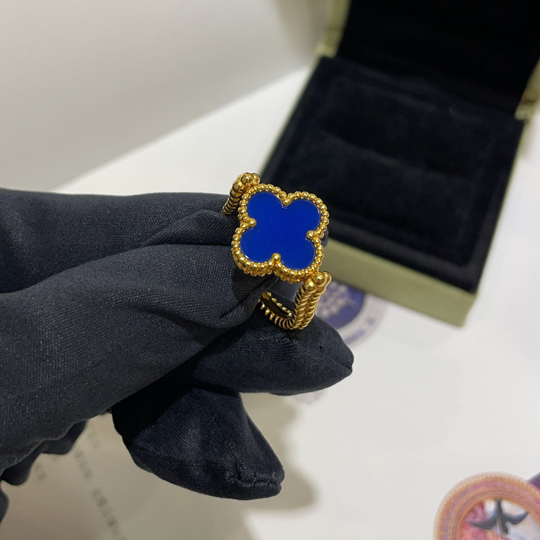 [Elowen Jewels]CLOVER RIVERSIBLE BLUE AGATE RING