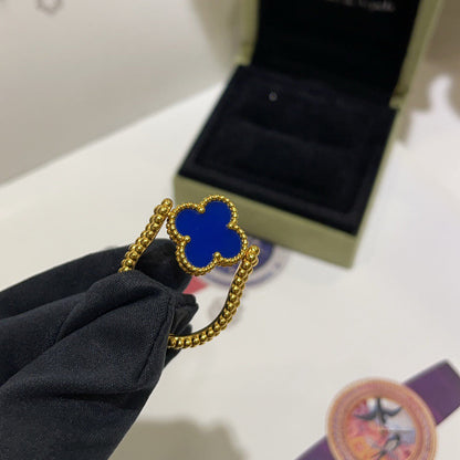 [Elowen Jewels]CLOVER RIVERSIBLE BLUE AGATE RING