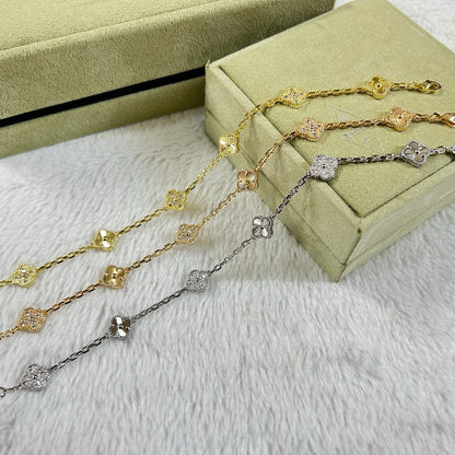[Elowen Jewels]CLOVER 6 MOTIF DIAMOND LASER BRACELET