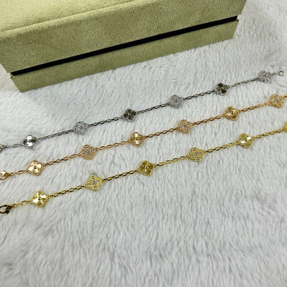 [Elowen Jewels]CLOVER 6 MOTIF DIAMOND LASER BRACELET