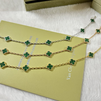 [Elowen Jewels]CLOVER 6 MOTIF MALACHITE BRACELET